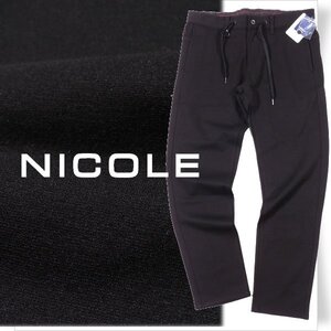 新品1円～★ニコル セレクション NICOLE selection メンズ ストレッチ イージーパンツ ストレートパンツ 48 L 黒 ブラック 本物◆4558◆