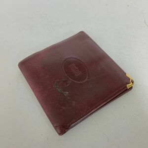 Cartier PARIS カルティエ 折り財布 マネーウォレット 財布 札 コイン 小銭 カード 収納 ワインレッド 赤