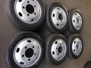 HS1022　タイヤ・ホイール新車外し イボ付 美品! 6本SET価格! 205/65R16 109/107L ブリヂストン 夏 TOPY TK 16×5.5J 116.5 5穴 エルフ