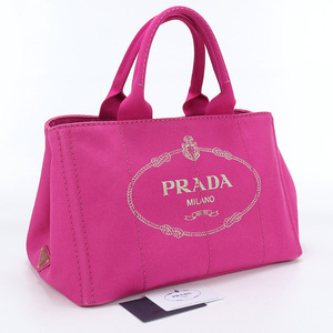 中古良品プラダPRADA カナパ トートバッグ キャンバス BN1877 ZKI F0029 ピンク系　 ランク：A us-2 レディース