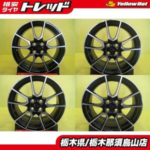 中古アルミホイール 4枚 17インチ トヨタ アクア G‘s 純正アルミ 6.5J 17 4/100 +41 ブラックポリッシュ トヨタ純正平座ナット専用