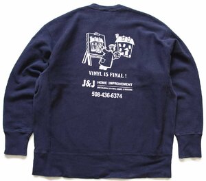 ★00s Leeリー J&J HOME IMPROVEMENT スケッチ柄 両面プリント リバースウィーブ スウェット 紺 XL★オールド オーバーサイズ ビッグサイズ