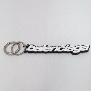 BALENCIAGA バレンシアガ ロゴ ラバー キーホルダー キーリング バッグチャーム ホワイト