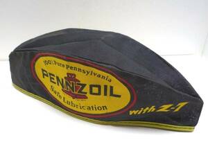 60～70’s　ペンズオイル　PENNZOIL　帽子　ビンテージ　CAP　キャップ　企業物　黒　モーター系