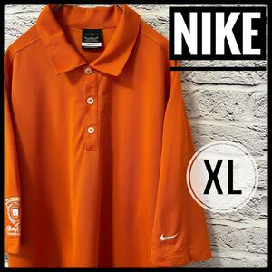 【 NIKE 】 ナイキ メンズ ポロシャツ 橙 XLオレンジ ゴルフ Tシャツ　Tシャツ　大きいサイズ　レディース　古着　スポーツ　ヴィンテージ