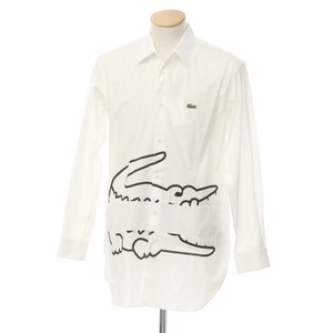 【中古】コムデギャルソンシャツ COMME des GARCONS SHIRT × LACOSTE 2023年秋冬 カジュアルシャツ ホワイト【サイズS】