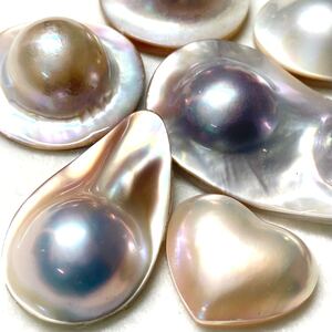 1円〜!!変形!!◆マベパールおまとめ166ct◆f 約33.2g mabe pearl パール 半円真珠 ジュエリー jewelry ルース 裸石 宝石 w3マ10