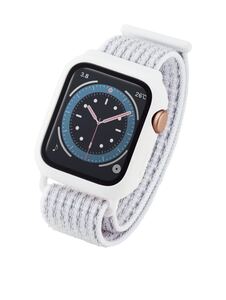 Apple Watch ケース バンド 迷彩 一体型 ナイロンめいさい AppleWatch 40mm アップルウォッチバンド　白