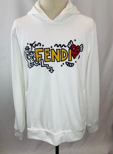 ◆レア美品◆FENDI フェンディ ロゴパーカー【XXL】ホワイト トップス フーディ 正規品 61