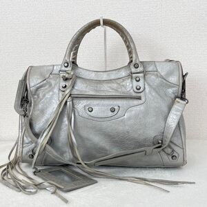 BALENCIAGA バレンシアガ THE CITY ザ シティ 2way 115748 ショルダーバッグ ハンドバッグ エディターズ メタリックシルバー y2k