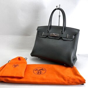 HERMES エルメス バーキン30 トゴ ヴェールフォンセ □F刻 シルバー金具 ダークグリーン系[225111