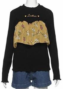 新品ラブトキシック（Lovetoxic） 花柄ビスチェレイヤード風Tシャツ　長袖Tシャツ　ロンT カットソー 150