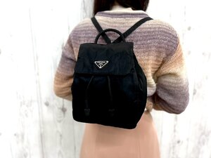 極美品 PRADA プラダ テスート ナイロンリュック リュックサック バッグ ナイロン 黒 79345