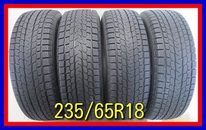 ■中古タイヤ■　235/65R18 106Q YOKOHAMA ice GUARD G075 ムラーノ RX エクスプローラー等 冬タイヤ スタッドレス ４本 送料無料 A627