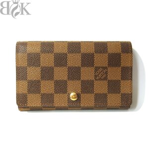 外観美品 ヴィトン ポルトモネ ビエ・トレゾール N61730 二つ折り財布 ダミエ Louis Vuitton 〓