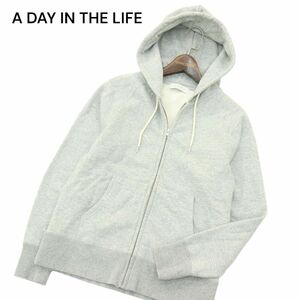 美品★ A DAY IN THE LIFE ユナイテッドアローズ 秋冬 裏起毛★ ジップ スウェット パーカー Sz.S位　メンズ グレー　A4T05420_5#N