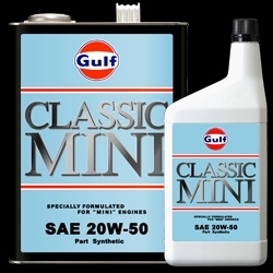 送料無料！　Gulf　CLASSIC MINI　ガルフ　クラシックミニ　20W-50　部分合成油　Part Synthetic　1Ｌｘ6本　エンジンオイル