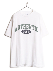 90s USA製 OLD GAP 2段 プリント Tシャツ メンズ XL / 90年代 オールド ギャップ カプセル シングルステッチ ヘビーウェイト 大きいサイズ