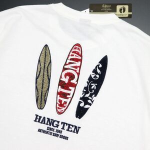 ●送料390円可能商品 ハンテン HANGTEN 新品 メンズ カジュアル バックロゴ 半袖 Tシャツ 白 Lサイズ [SM461-NE2-L] 一 三 弐★QWER★