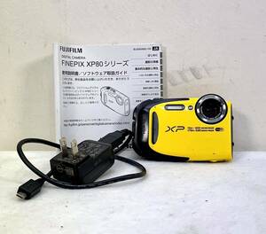 1円〜 FUJIFILM FinePix XP80 コンパクトデジタルカメラ 防水 防塵 水中 カメラ イエロー 富士フィルム デジカメ 付属品 まとめて 通電確認