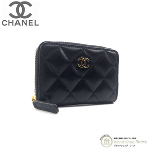 シャネル （CHANEL） ラムスキン マトラッセ クラシック ジップ コインパース カードケース 小銭入れ AP0216 ブラック×GO金具（新品）