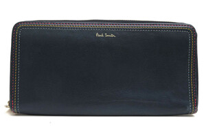 Paul Smith ポールスミス 長財布 PWD615 STRIPE STITCH LONG ZIP WALLET ストライプステッチ 牛革 カーフ ラウンドジップ ラウンドファス