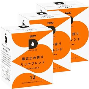 UCC ドリップポッド 専用カプセル 鑑定士の誇りリッチブレンド 12杯分 90g×3箱