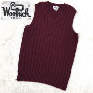 Woolrich ウールリッチ ビンテージセーター コットンニットベスト ノースリーブ ケーブル編み サイズXL アメリカ USA製