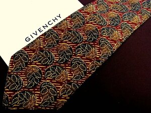 ♪3550C♪良品【植物 葉っぱ 柄】ジバンシイ【GIVENCHY】ネクタイ