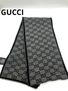 【極美品】GUCCI グッチ　マフラー　カシミヤ100% 男女兼用　GG柄