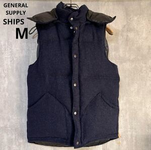 シップス　GENERAL SUPPLY SHIPS ダウンベスト　紺　M