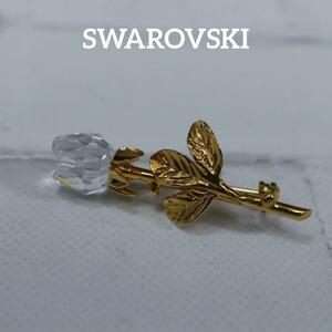 【匿名配送】 SWAROVSKI スワロフスキー ブローチ 花 ゴールド 3 小