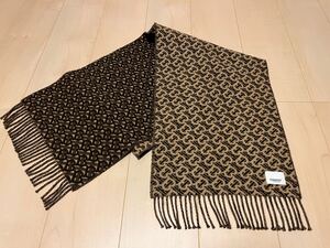 BURBERRY　バーバリー　マフラー　カシミア100％　未使用に近い リバーシブル　凹凸　送料無料!!