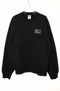 ナイキ NIKE × STUSSY WASHED FLEECE CREWNECK BLACK XSサイズ DO5310-010 ステューシー ウォッシュ フリース クルーネック スウェット ブ