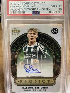 PSA10 2023-24 Topps Deco UEFA Rasmus Hojlund 直筆サインカード /99 ホイルンド Manchester United