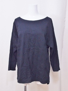 S*ドレステリア DRESSTERIOR スター柄　7分袖　カットソー　Tシャツ 38 黒 nm4214182142