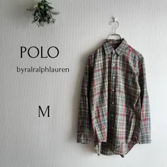 【POLOBYRALPHLAUREN ポロバイラルフローレン】　長袖シャツ　チェック柄　グリーン系　Mサイズ　