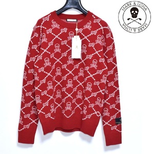 【送料無料】新品 MARK & LONA Ruler Fulling Crew Sweater 46 マークアンドロナ ニットセーター スカル 