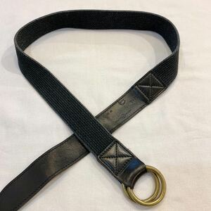 ARTS & CRAFTS W RING COMBI BELT アーツアンドクラフツ ダブルリング コンビ ベルト LEATHER レザー CANVAS キャンバス M-L