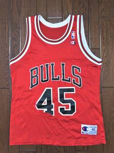 ＵＳＡ製 NBA チャンピオン CHAMPION シカゴ ブルズ BULLS ４５ マイケルジョーダン ４０ 赤 バスケ メッシュ タンクトップ アメリカ製