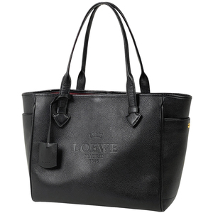 ロエベ LOEWE ヘリテージ スモール トートバッグ ロゴ ハンドバッグ トートバッグ レザー ブラック レディース 【中古】