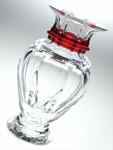 n708 Baccarat バカラ クリスタル アルクール レッド バラスター ベース 花瓶 飾壷