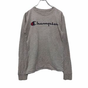 champion 長袖 プリント Tシャツ M～ ライトグレー ブラック レッド チャンピオン ロゴ ロンT 古着卸 アメリカ仕入 a508-6033