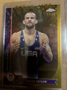 2024 Topps chrome 米国オリンピック No. 39 デビッドテイラー レスリング ゴールド ブックエンド 17/50 david taylor olympic card #39