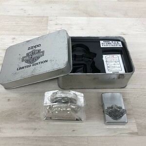 ZIPPO ジッポー HARLEY DAVIDSON ハーレーダビッドソン 限定版 LIMITED EDITION 台座 ライター セット 2001年製[N9397]