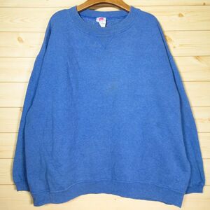 ◎希少 80s！Hanes HerWay ヘインズ ハーウェイ メキシコ製◆スウェット トレーナー 前V ヴィンテージ◆レディース 青 Lサイズ◆AA1022