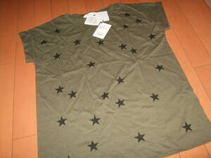 新品タグ即決☆dignite collierお星様プリントTシャツ☆カーキFREE