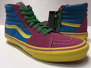 デッド 希少 新品 vans sk8hi バンズ スケートハイ マルチ ピンク ブルー イエロー レアカラー us8 JP26 正規品