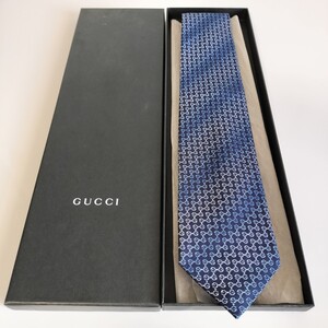 グッチ（GUCCI）紺マイクロGG丸柄ネクタイ