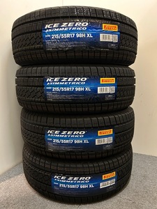 ＜送料別＞未使用スタッドレス 215/55R17 98H XL (WP004)2022年製造４本セット　215/55/17 ピレリ アイスゼロアシンメトリコ　